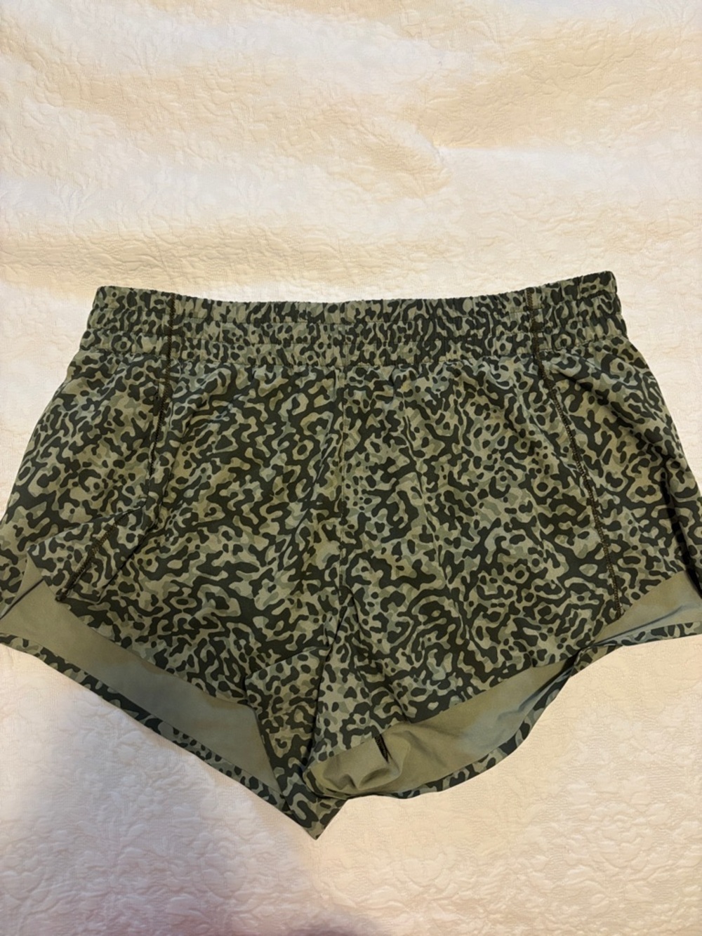 Athleta Olive Green Printed Athletic Shorts
